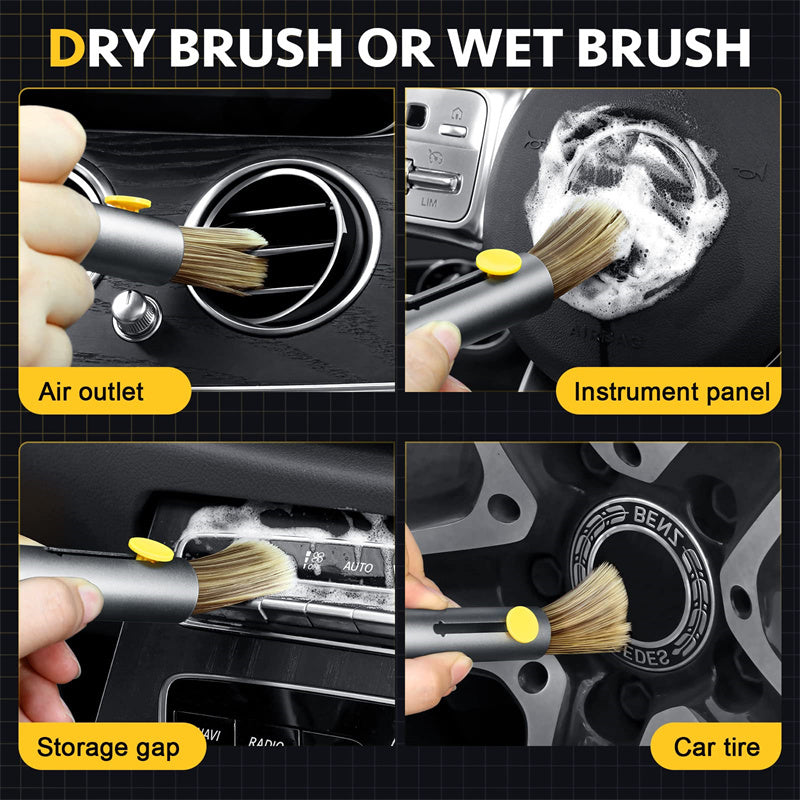 Multifunctional Car Cleaning & Detailing Kit Interior & Exterior Brush Set